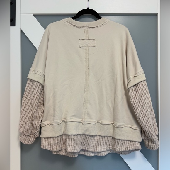 She + Sky- Cream Layered Sweatshirt - Picture 6 of 6